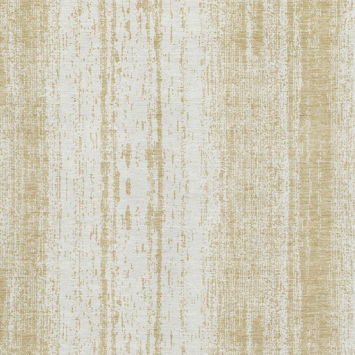 10' X 14' Striped Washable Area Rug With UV Protection (668325) - Gold / Ivory