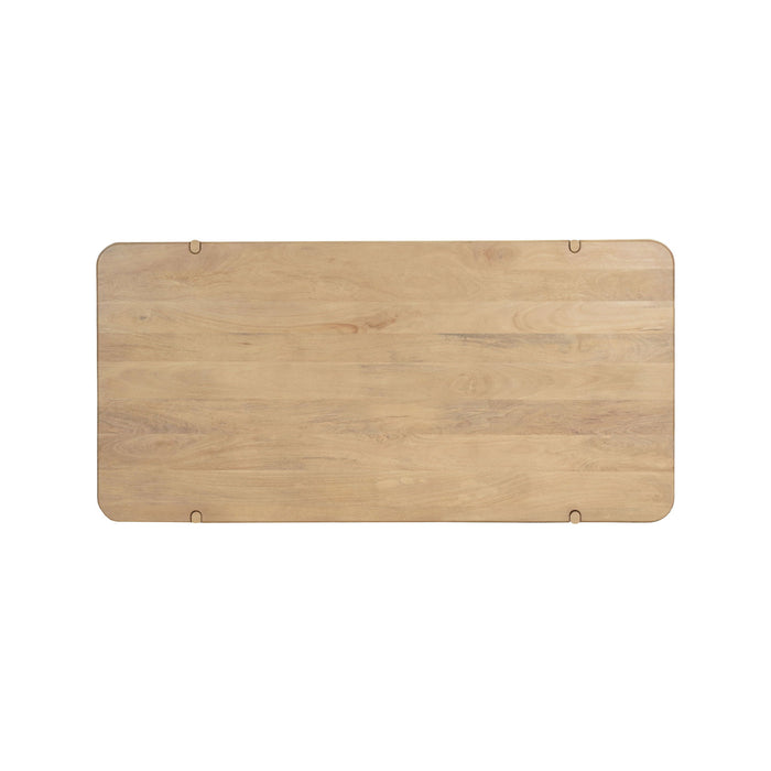80" Wood Double Pedestal Base Dining Table - Natural