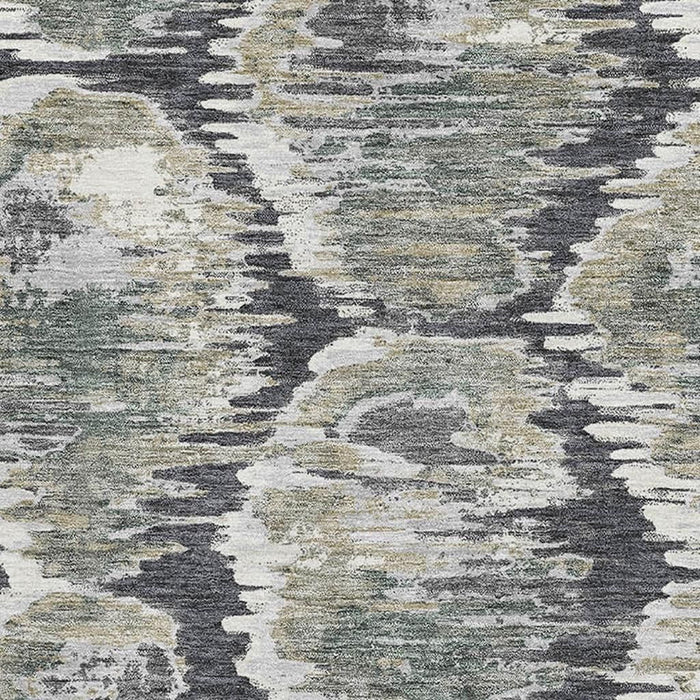 10' X 14' Diamond Washable Area Rug With UV Protection - Charcoal