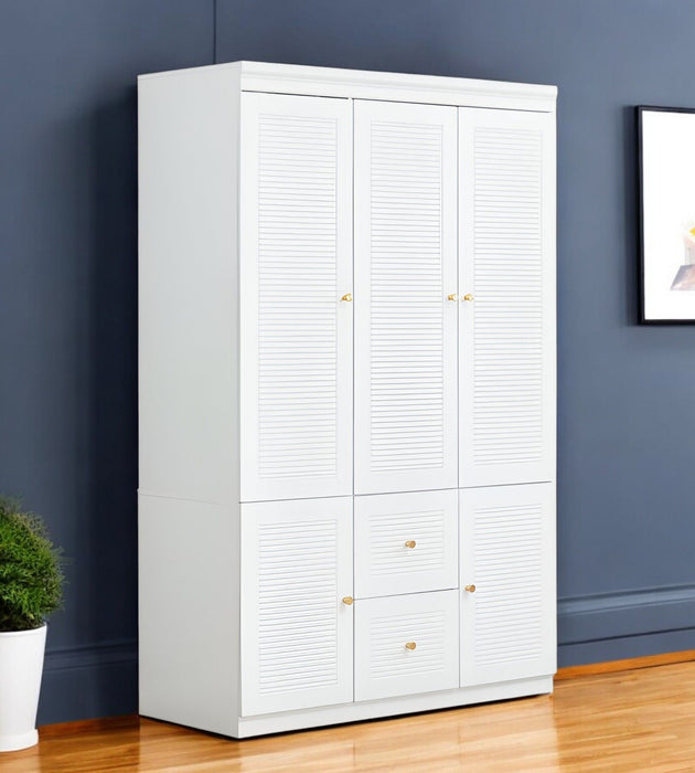 74" Five Door Two Drawer Combo Dresser - White
