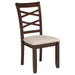 Dark brown CoasterEveryday Barton 5-piece round wood dining table set with matching chairs, stylish and sturdy furniture.