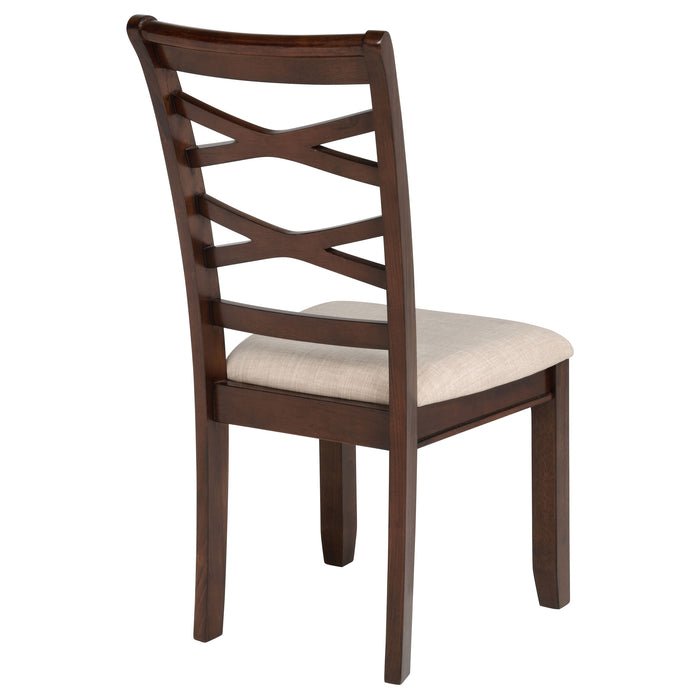 Barton 5-piece Round Wood Dining Table Set Dark Brown
