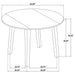 CoasterEveryday Barton 5-piece round wood dining table set in dark brown with matching chairs, modern furniture for dining room.