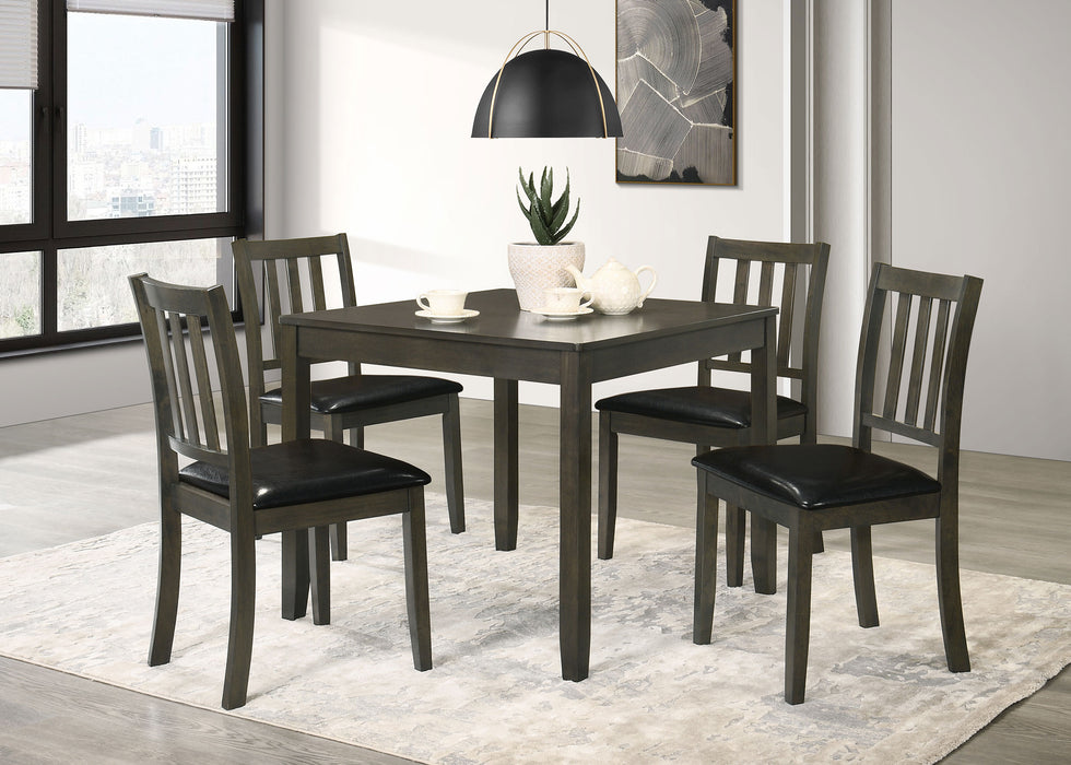 Parkwood 5-piece Square Dining Table Set Dark Ash Brown