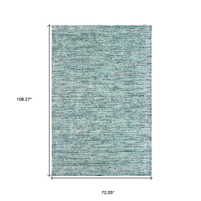 6' X 9' Hand Tufted Area Rug - Blue And Teal