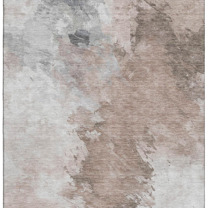 10' X 14' Abstract Washable Area Rug With UV Protection (696782) - Coffee / Ivory / Gray