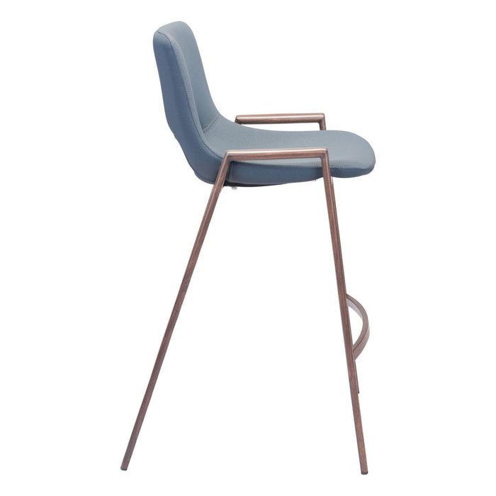 26" Steel Low Back Counter Height Bar Chairs (Set of 2) - Gray And Brown