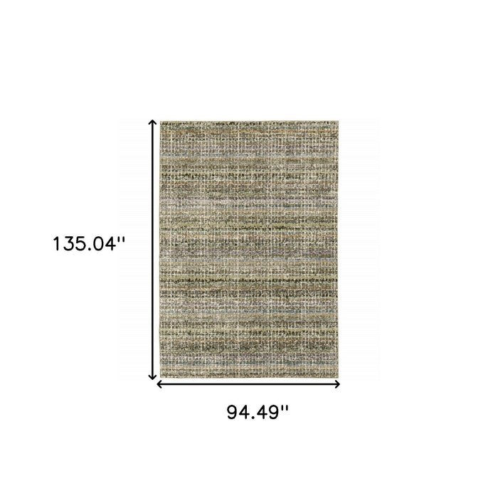 7.9' x 11.3' Power Loom Area Rug - Gray And Ivory
