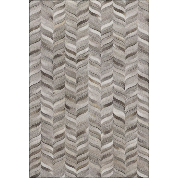 10' X 14' Geometric Washable Area Rug With UV Protection (644748) - Gray / Ivory