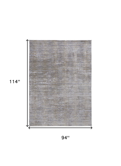 8' x 10' Abstract Power Loom Area Rug - Taupe Silver And Tan