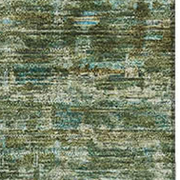 10' X 14' Oriental Washable Area Rug With UV Protection (699909) - Olive Green / Fern Green
