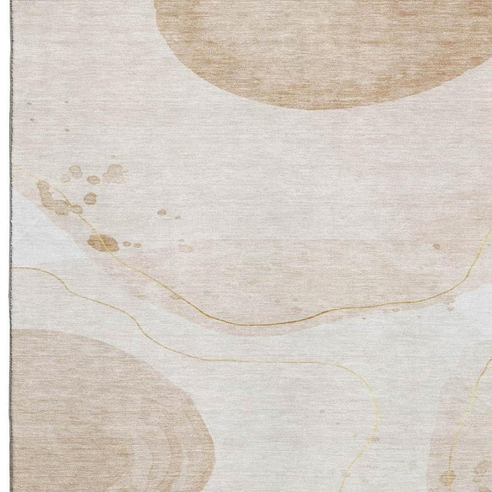 8' X 10' Abstract Washable Area Rug With UV Protection (648458) - Beige / Ivory / Teal