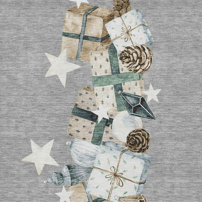 10' X 14' Geometric Washable Area Rug With UV Protection (702365) - Gray / Beige / Blue