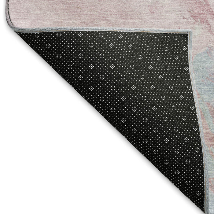 10' X 14' Abstract Washable Area Rug With UV Protection (696764) - Blush / Blue / Ivory