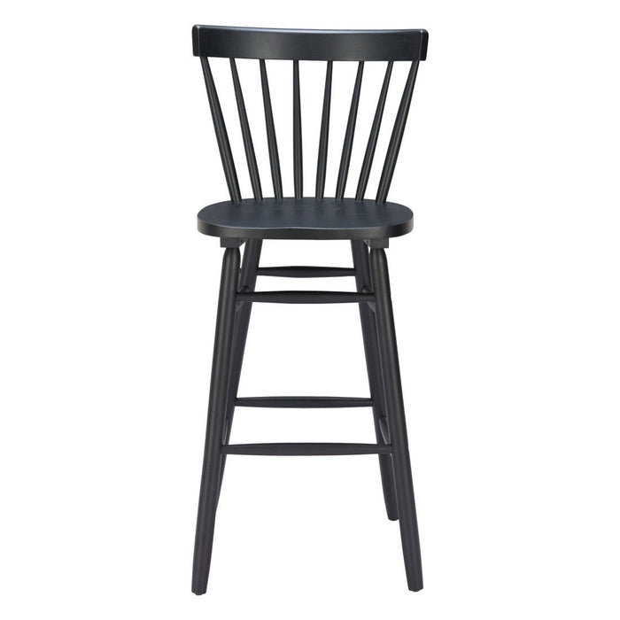 Wood Low Back Bar Chairs (Set of 2) - Black