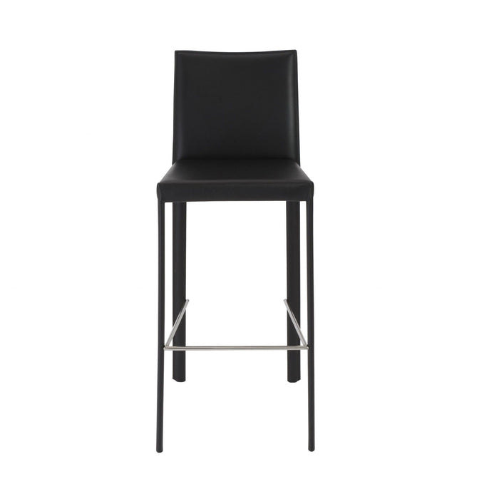21.1" x 17.3" x 41" Steel Low Back Bar Height Bar Chairs (Set of 2) - Black