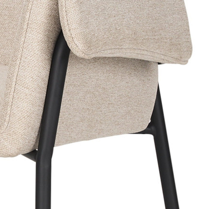 Upholstered Fabric Dining Arm Chair - Gray / Black