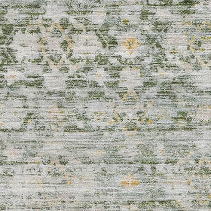 10' X 14' Striped Washable Area Rug With UV Protection (699999) - Green / Gold / Ivory