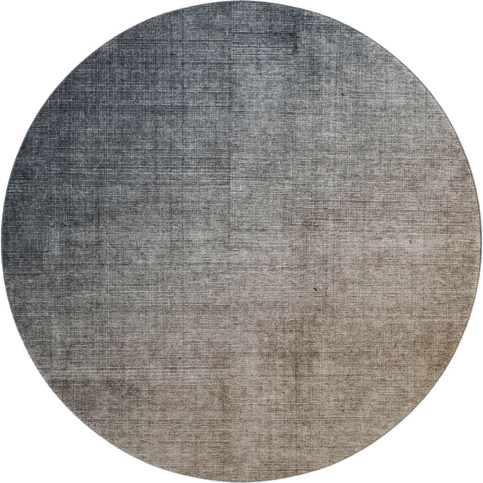 8' Ombre Washable Round Rug With UV Protection (649669) - Gray / Brown