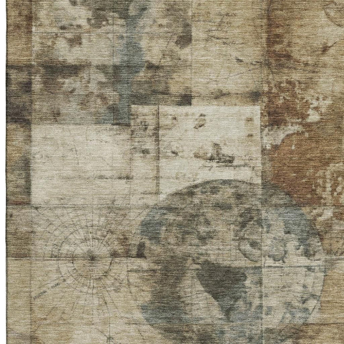 10' X 14' Geometric Washable Area Rug With UV Protection (707677) - Taupe / Gray / Beige
