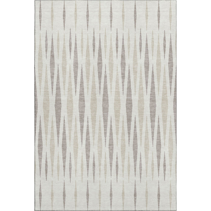 10' X 14' Geometric Washable Area Rug With UV Protection (670063) - Ivory / Beige