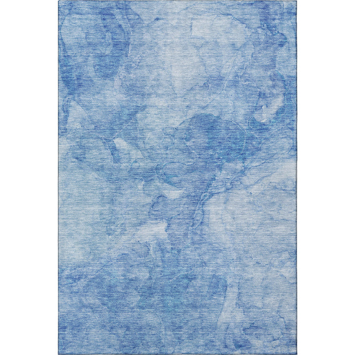 9' X 12' Abstract Washable Area Rug With UV Protection (656285) - Blue / Ivory
