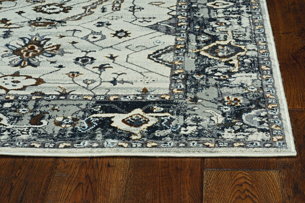 9.8' x 13.2' Area Rug - Gray And Ivory