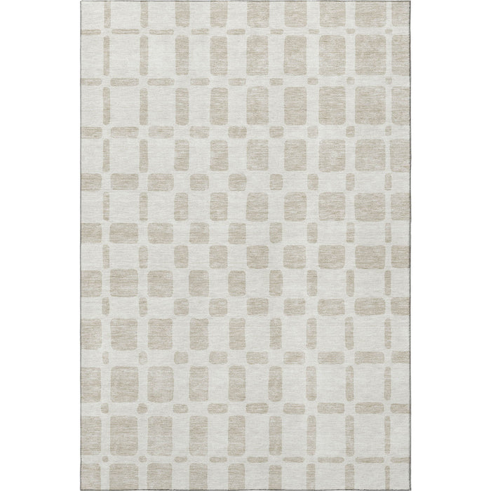 10' X 14' Geometric Washable Area Rug With UV Protection (669282) - Ivory / Beige