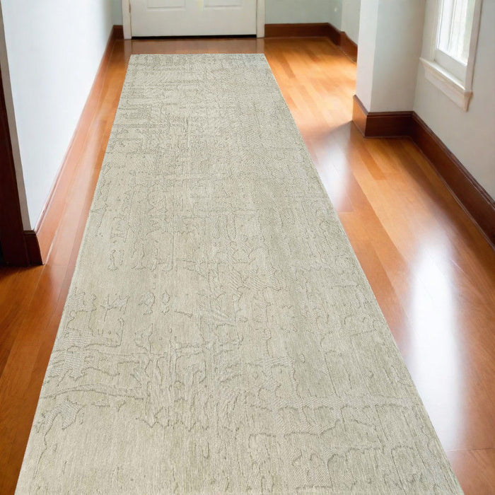 10' Abstract Non Skid Area Rug - Gray And Beige