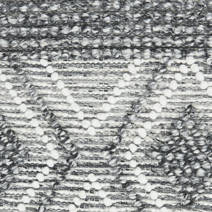 8' x 11' Geometric Hand Woven Area Rug With Fringe - Ivory And Gray