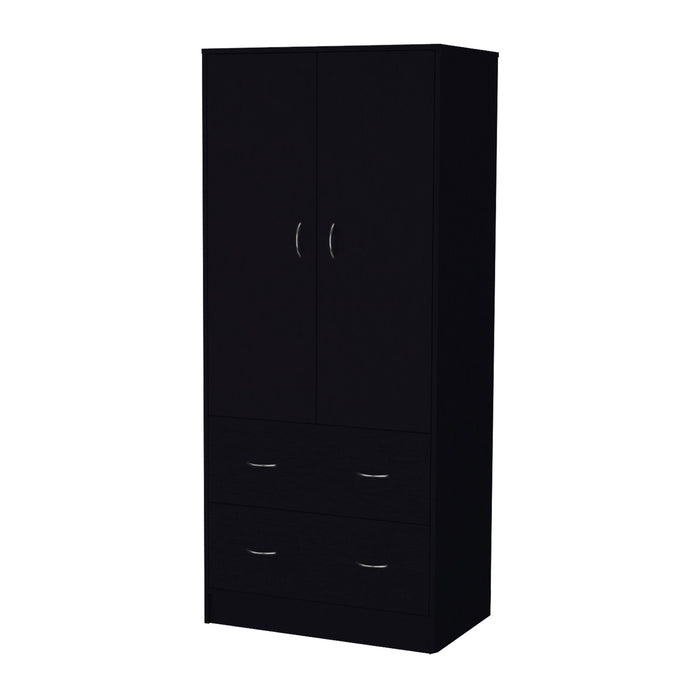 71" Two Door Two Drawer Combo Dresser - Black