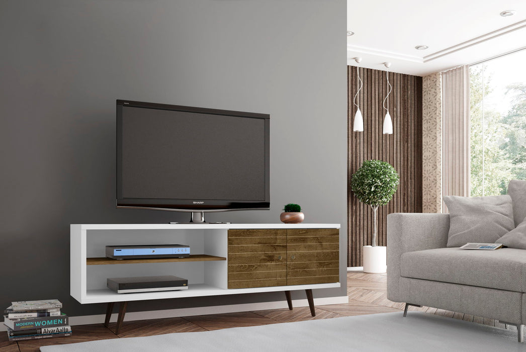 Manhattan Liberty - 63" TV Stand With White Frame