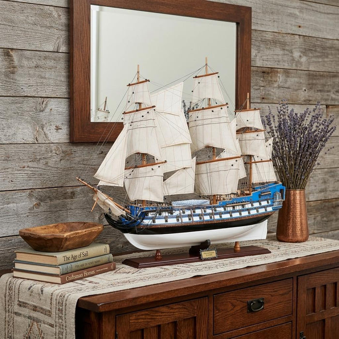 Hand Painted Model Boat (624653) - White / Blue