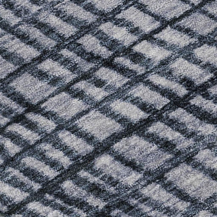 10' X 14' Geometric Washable Area Rug With UV Protection (705023) - Blue / Gray