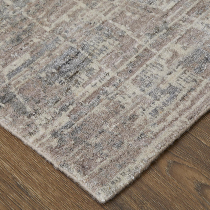 5' X 8' Abstract Hand Woven Area Rug (744128) - Tan / Pink / Gray