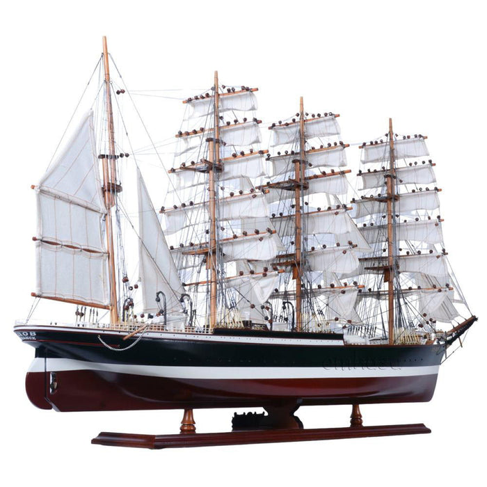 Hand Painted Model Boat (624656) - Dark Brown / White