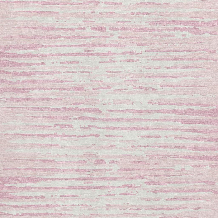 10' X 14' Striped Washable Area Rug With UV Protection (670585) - Pink / Ivory