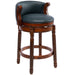 Giga wooden bar stool with 26-inch seat height, swivel feature, backrest, suitable for home kitchen counters