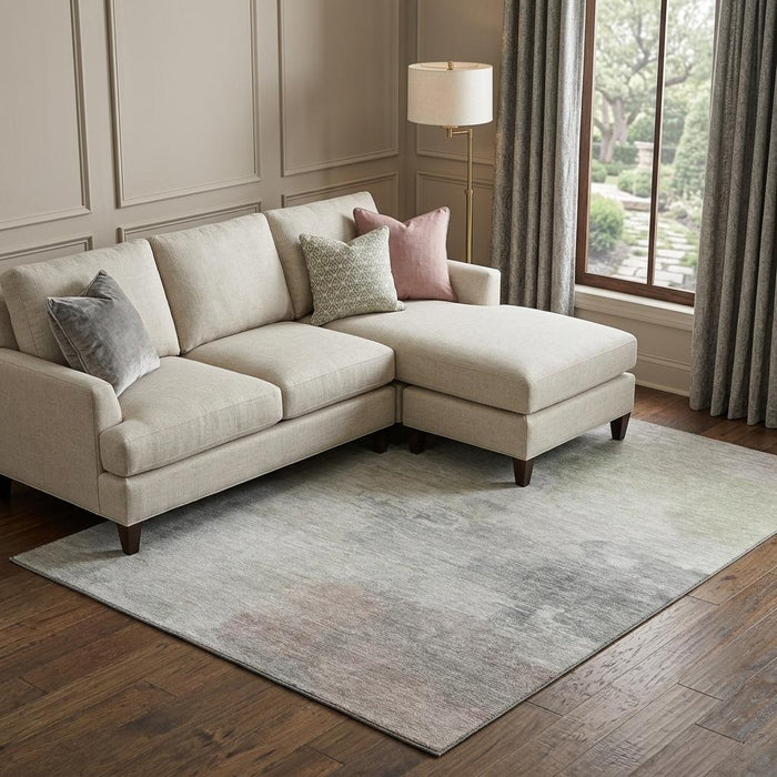 10' X 14' Abstract Washable Area Rug With UV Protection (694170) - Beige / Gray / Silver