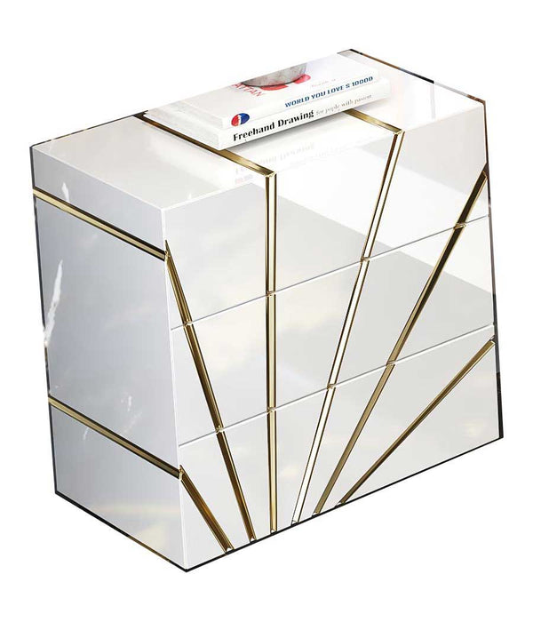 Oro - Nightstand 3 Drawers - White