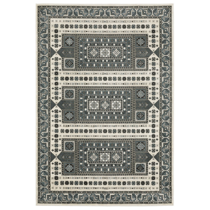 10' X 13' Medallion Area Rug - Gray And Blue