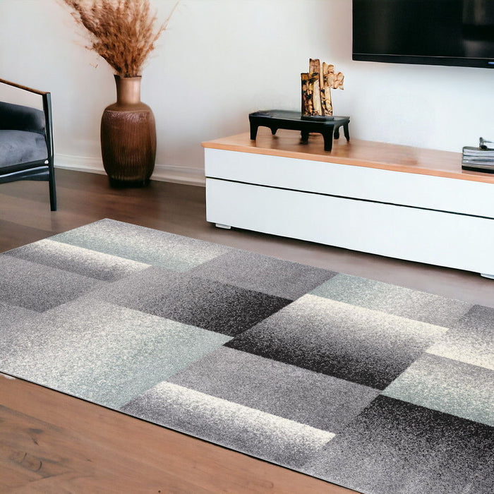 8' x 11' Modern Geometric Area Rug - Gray