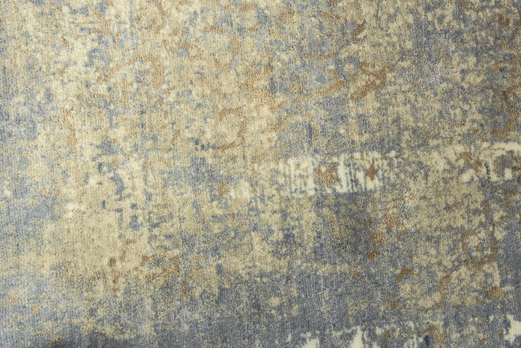 9' X 12' New Zealand Lambs Wool Oriental Hand Carved Handmade Area Rug (747557) - Beige / Gray / Ivory