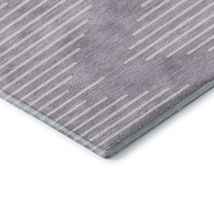 10' X 14' Geometric Washable Area Rug With UV Protection (679750) - Lavender / Ivory