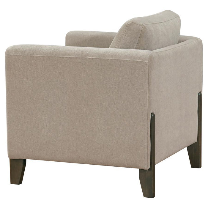 Islington - Fabric Upholstered Panel Arm Accent Chair - Taupe