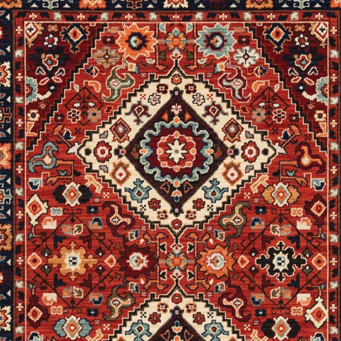 9' x 12' Machine Woven Oriental Indoor Area Rug - Red Blue