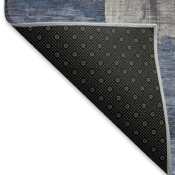 10' X 14' Abstract Washable Area Rug With UV Protection (693930) - Coffee / Green / Blue