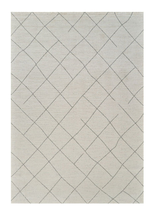 7.9' x 7.9' Abstract Distressed Polyester Area Rug - Cream And Beige