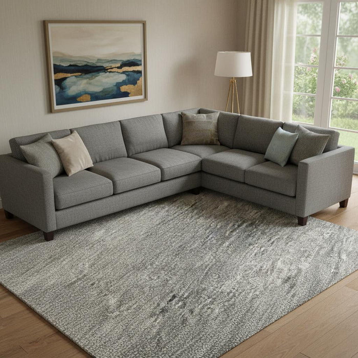 10' X 14' Abstract Washable Area Rug With UV Protection (718454) - Taupe / Ivory