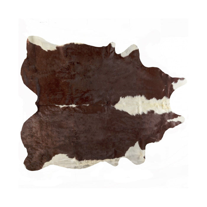 6' x 7' Natural Cowhide Area Rug - Brown And White